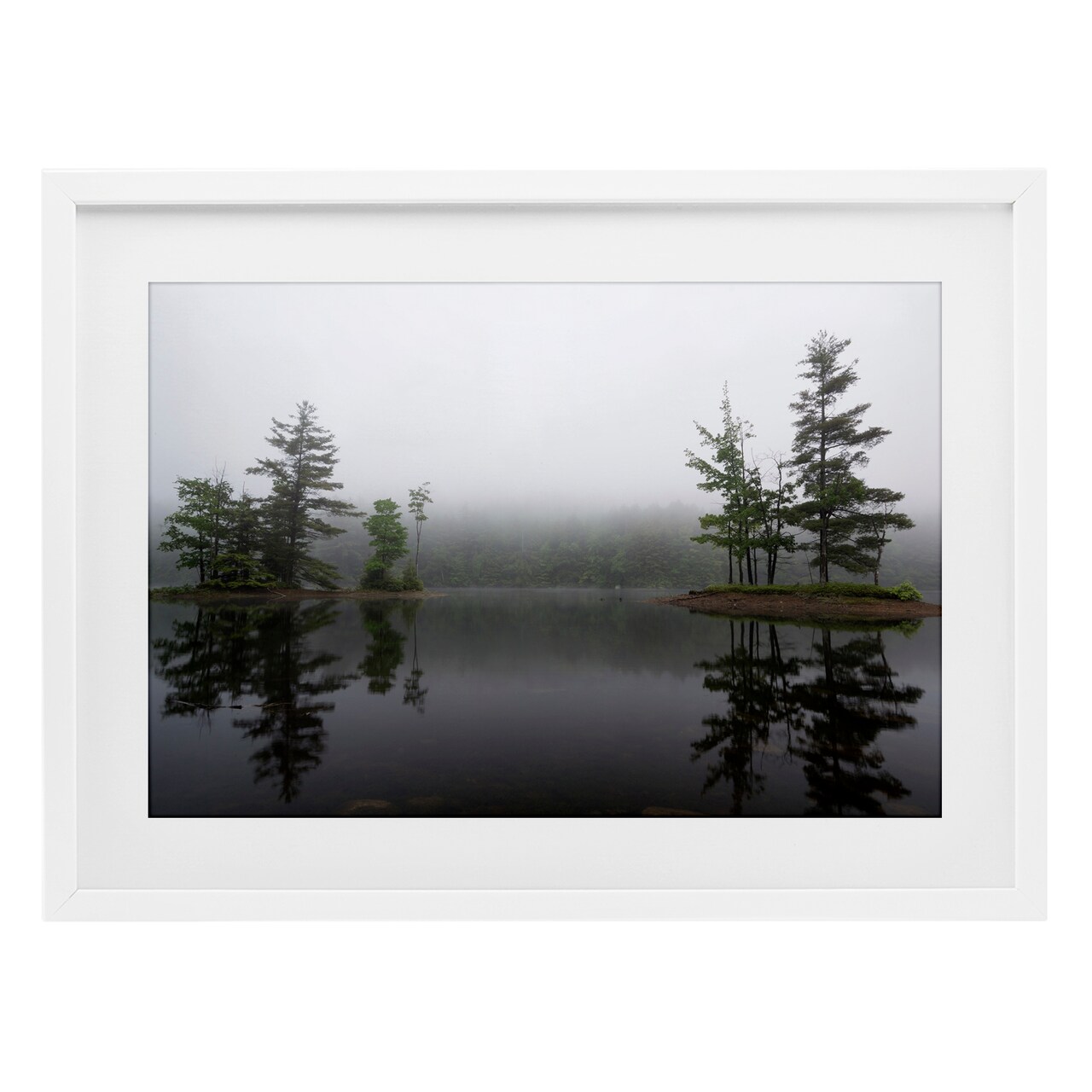 Stupell Industries Adirondack Lake Reflections Framed Print Under Glass, design by James Rodewald